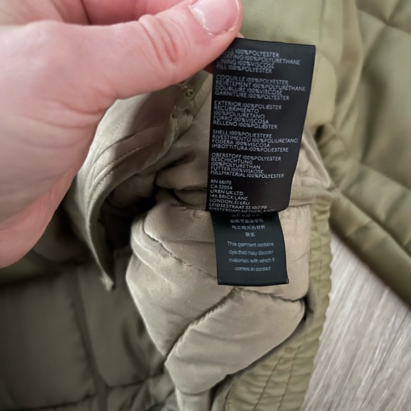 We The Free Dolman Quilted Vegan Jacket Olive Green - Size Small - Picture 9 of 11